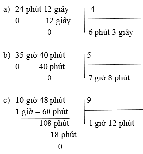 Giải Toán lớp 5 VNEN bài 88 Chia số đo thời gian cho một số chi tiết