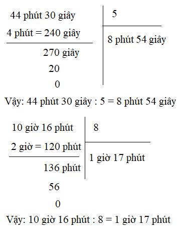 Giải Toán lớp 5 VNEN bài 88 Chia số đo thời gian cho một số chi tiết